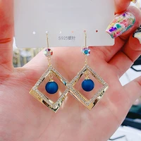 bead pendant womens geometric golden hollow hanging earrings exquisite metal jewelry for women vintage fashion stud earrings