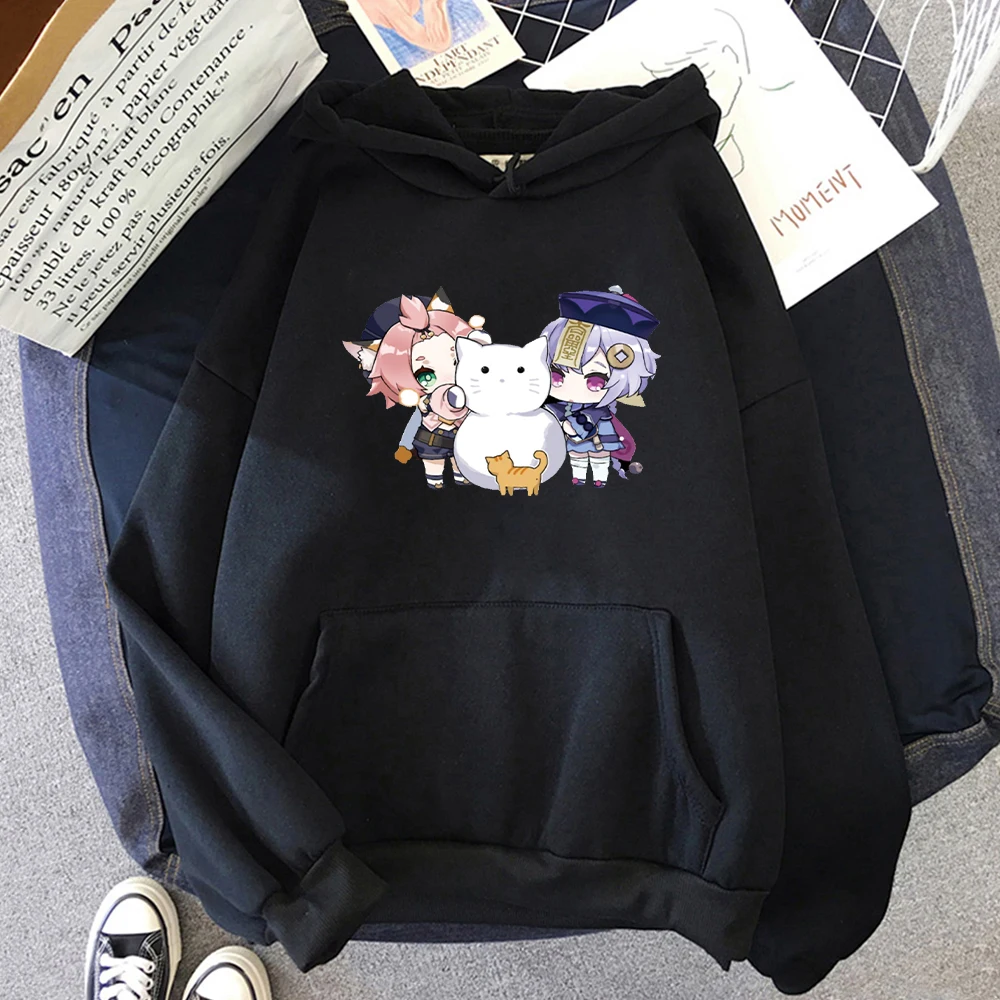 

Anime Hoodies Cool Genshin Impact Print Pullover Hooded Men's Long Sleeve Clothing Women Casual Loose Tops Oversized Sweatshirt