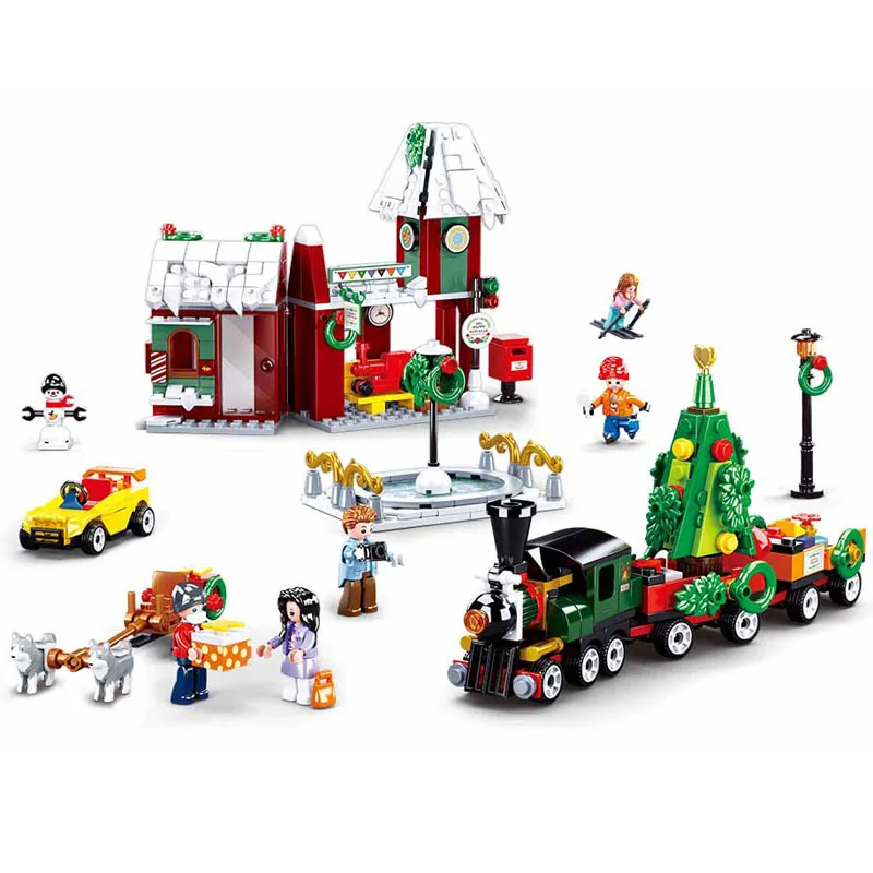 

Конструктор детский «сделай сам», Из 565 блоков, с имитацией города, железнодорожного вокзала, модель Sluban 0887