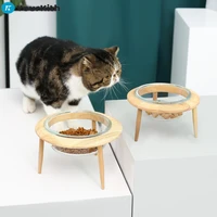 yourkith cats pet products cat food bowl animal products manufacturer pet cat bowl dog feeders with wooden stand