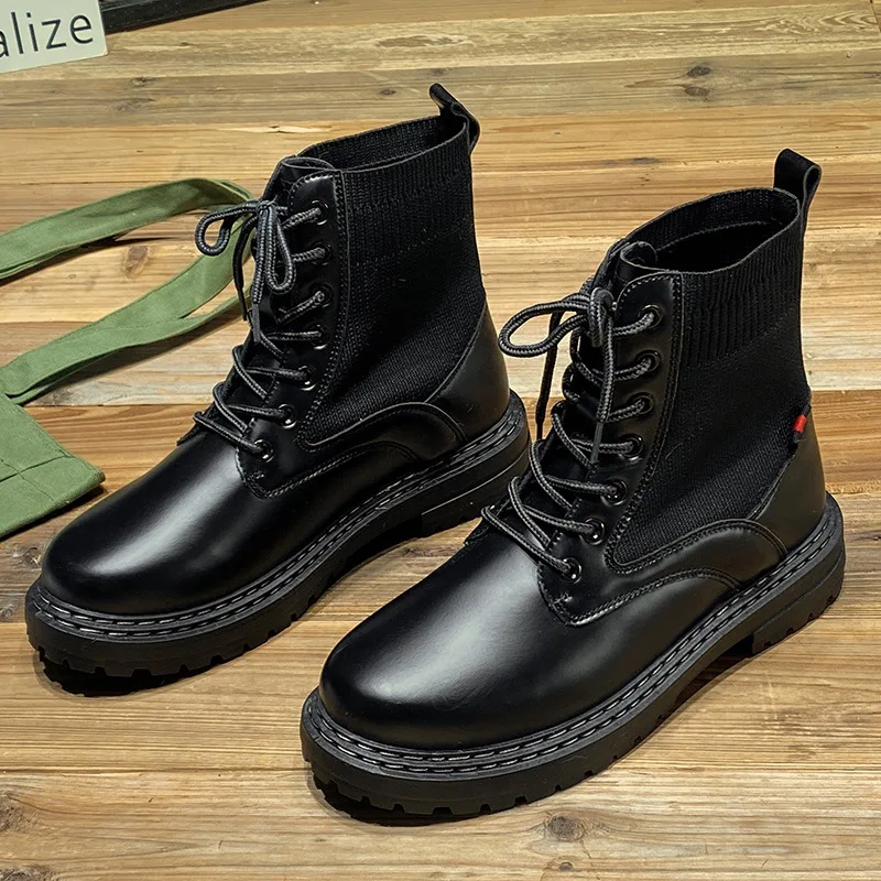

Man's Ankle Cover Boots Solid Cover Fashion Shoes New Leather Shoes