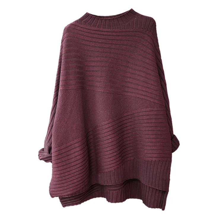 Женский свитер Осень-зима большой размер вязаные неровные топы новинка 2019