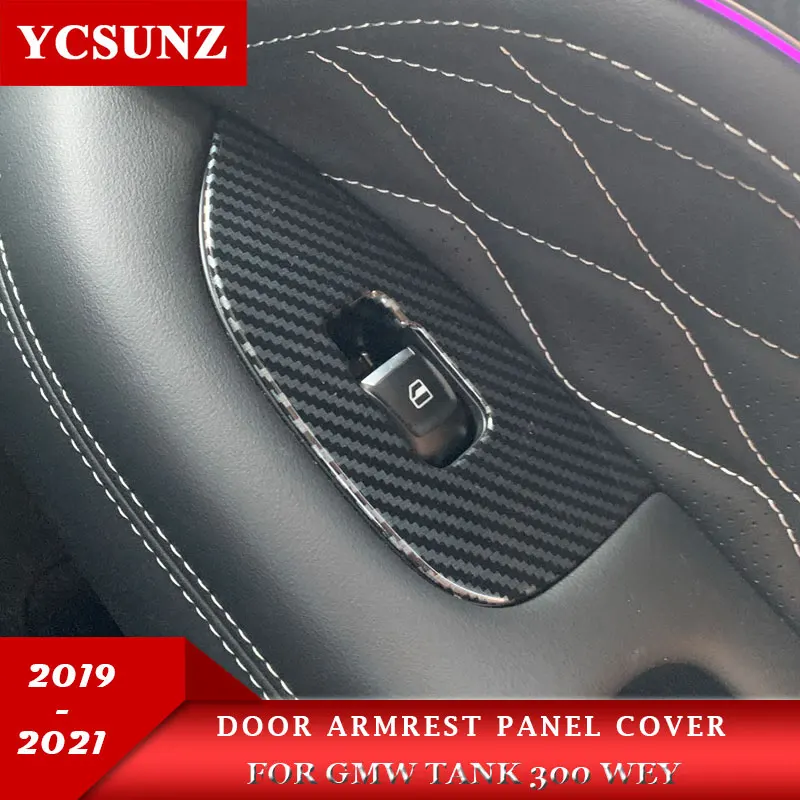 

ABS Door Armrest Panel Cover For GMW Tank 300 2019 2020 2021 Great Wall Tank WEY Car Accessories Armrest Switch Buttons YCSUNZ
