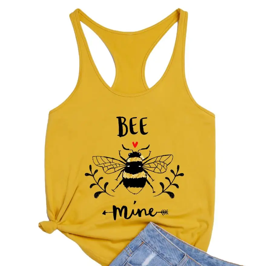 Свободный жилет-майка с пчелиной шахтой сердечками волшебные майки модная
