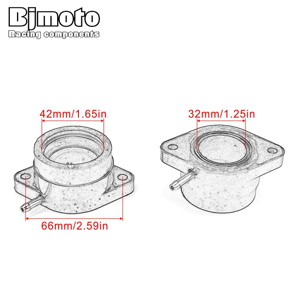BJMOTO мотоциклетный резиновый карбюратор адаптер впускной трубы подходит для Yamaha