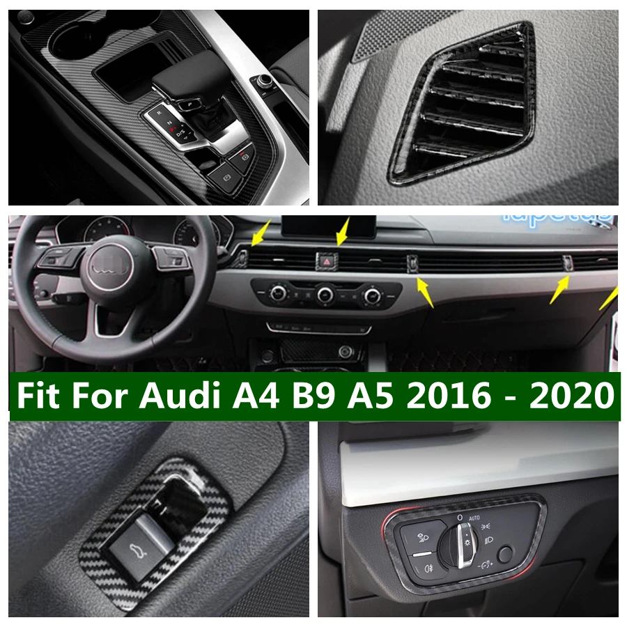 

Lapetus Rear Trunk Door Control Button / Air AC Vent / Gear Shift Head / Transmission Cover Trim For Audi A4 B9 A5 2016 - 2020