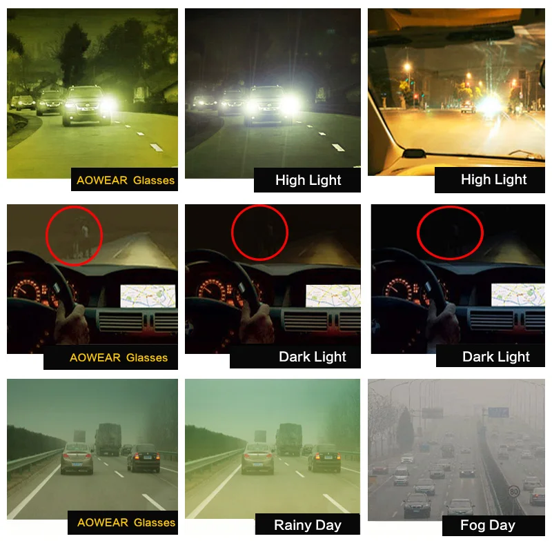 

MOONCCI Night Vision Glasses Women Polarized Night Driving Square Sunglasses Ladies Clear Goggles Yellow Driver Eyewear Oculos