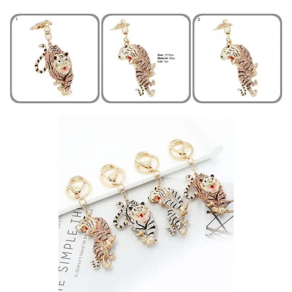 

Alloy Sturdy Exquisite Zodiac Tiger Keyring 2 Colors Key Ring Wear-resistant for Friends