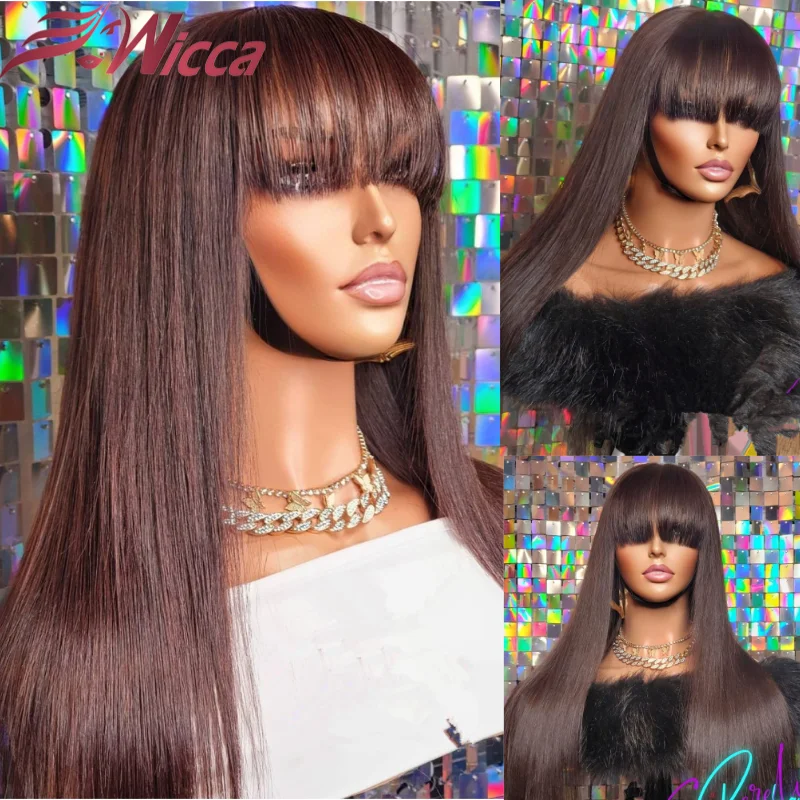 

Прямой цветной парик с челкой 100% Человеческие волосы Remy 13x 4 парик на сетке спереди для женщин предварительно выщипанные 180 плотные бразильские парики