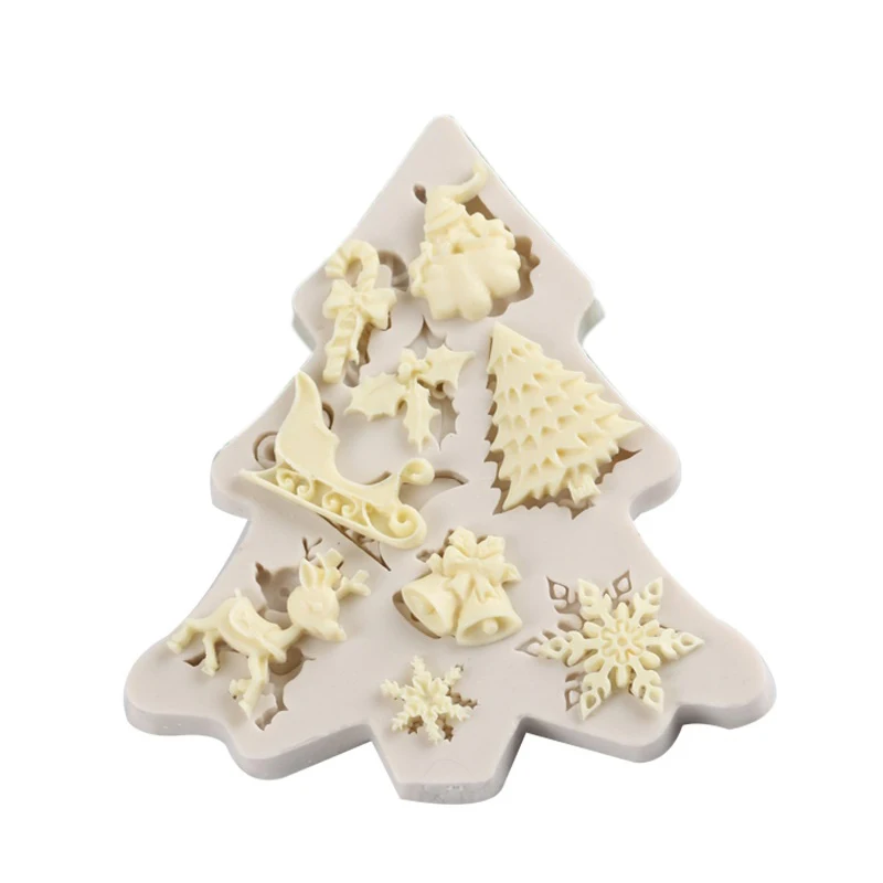 Christmas Style Silicone Cake Decorating Mold Creative Chocolate Candy Fondant Molds Heat Resistant Baking Tools | Дом и сад