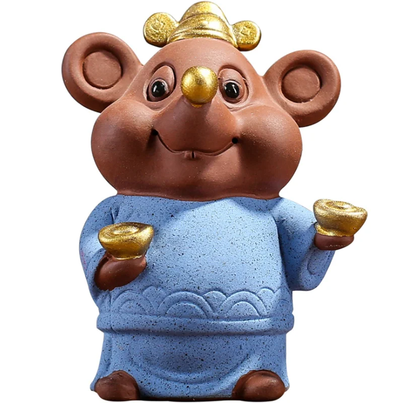 Пурпурная глина крыса чай украшения для чайного домика маленькая мышь сделай сам