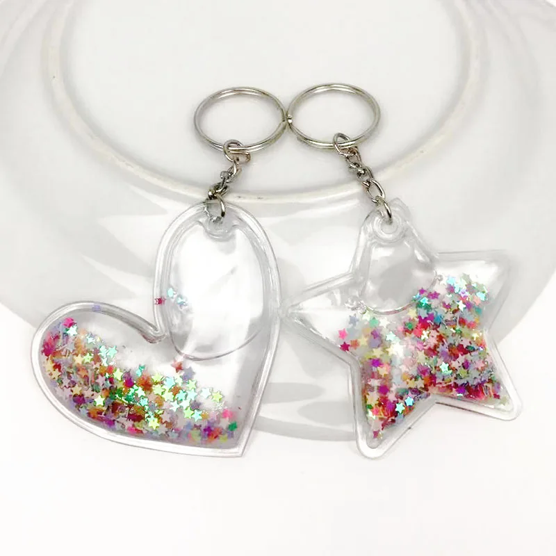 Милое сердце брелок для ключей с блестками принтом зыбучих песков Звездный Шарм