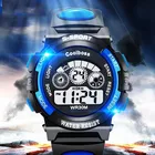 Часы светодиодные электронные мужские, роскошные аналоговые цифровые спортивные водонепроницаемые светящиеся наручные часы с браслетом