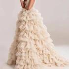 Юбка-трапеция из фатина с оборками в несколько рядов