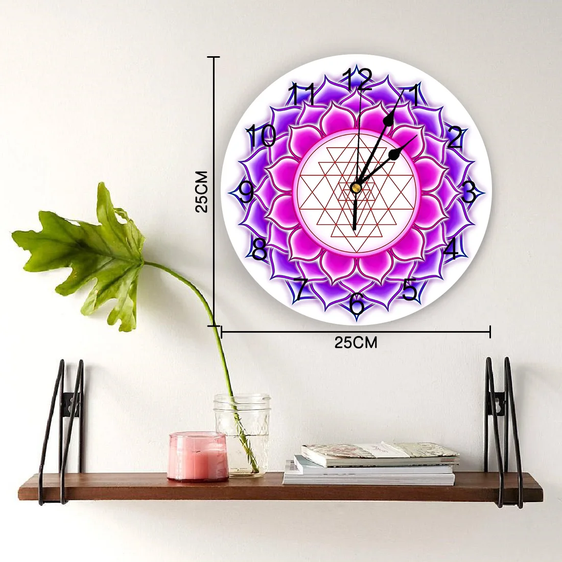 Настенные часы с цветным цветком лотоса бесшумные декоративные для кухни