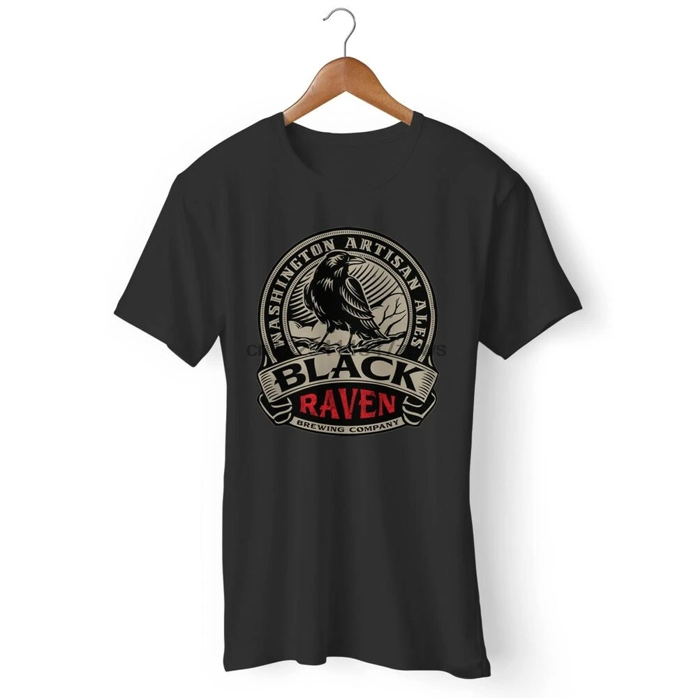 Черная Ворон пиво мужская женская футболка |