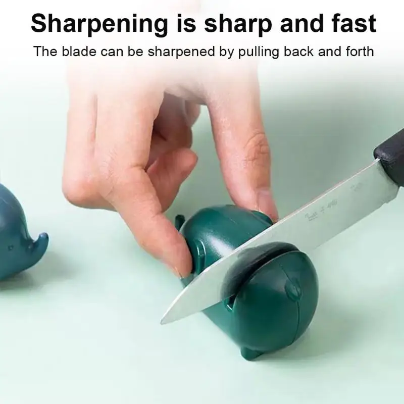 

1pc Sharpener Safe Knife Scissors Blade Grinder Stone Kitchen Knives Sharpening Rubber Sharpener Mini Elephant Quick Grindstone
