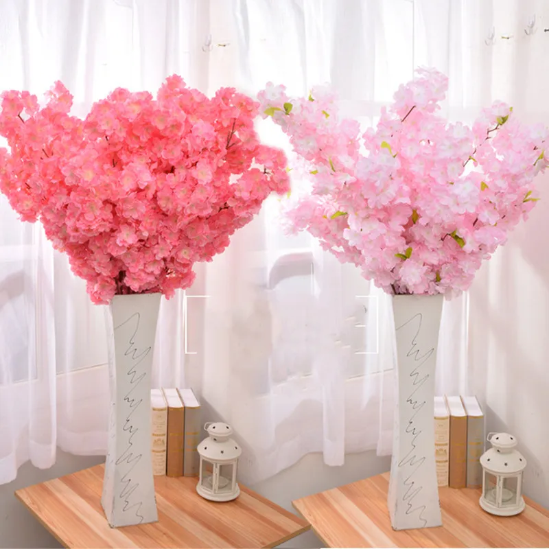 5PCS DIY Cherry Wedding Gorgeous Artificial Blossom Trees Pink Fake Sakura Flower Indoor Outdoor Home Office | Дом и сад
