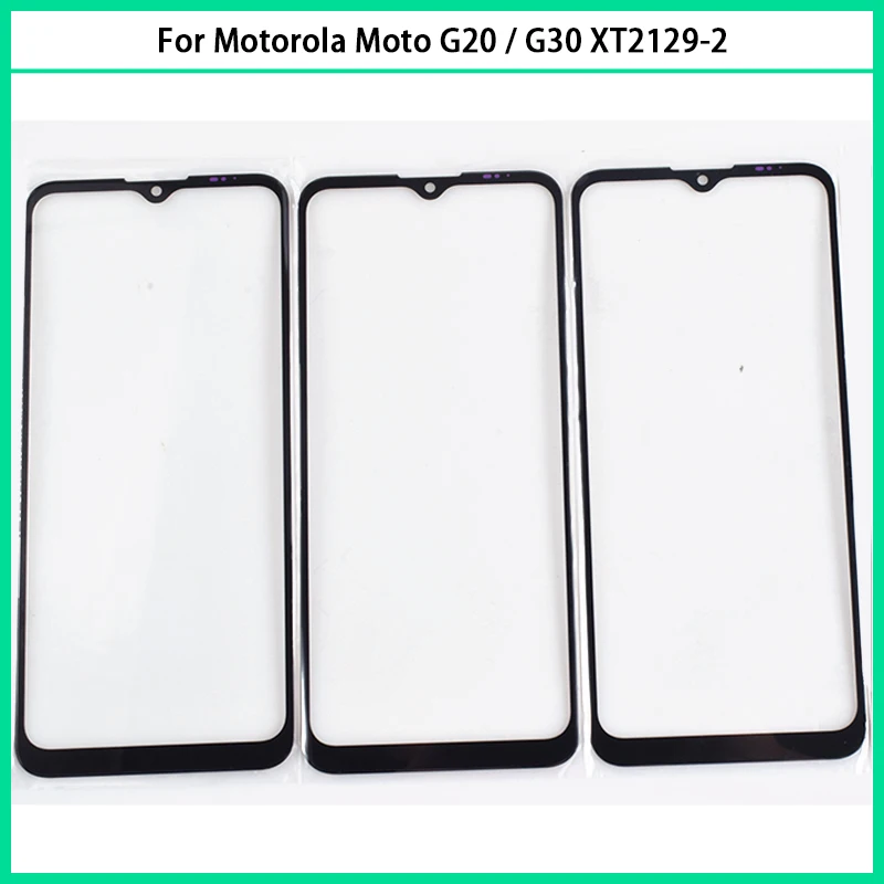 

10Pcs/Lot For Motorola Moto G20 Touch Screen LCD Outer Glass Panel Lens G30 XT2129-2 LCD Front Glass With OCA Glue Replace