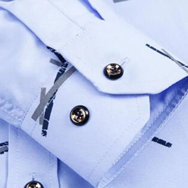 Мужская модная Корейская клетчатая рубашка с принтом Повседневная Облегающая