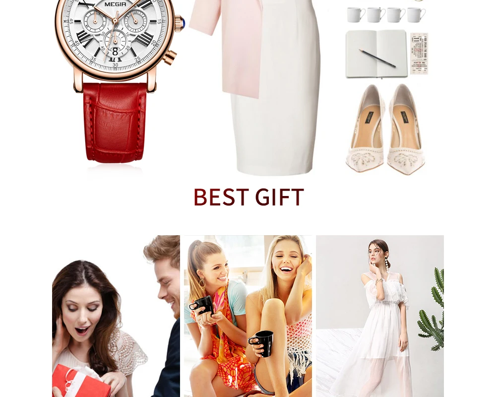 MEGIR Fashion Women Watches Top Brand Luxury Ladies Quartz Watch Chronograph 24 hours Date Clock Relogio Feminino Sport Watch