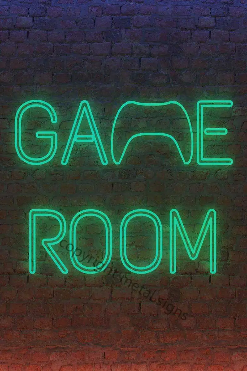 

Neon Gaming Room Sign Retro Vintage Metal Sign Tin Sign Tin Plates Wall Decor Neon Sign For Pub Home Club Man Cave Cafe