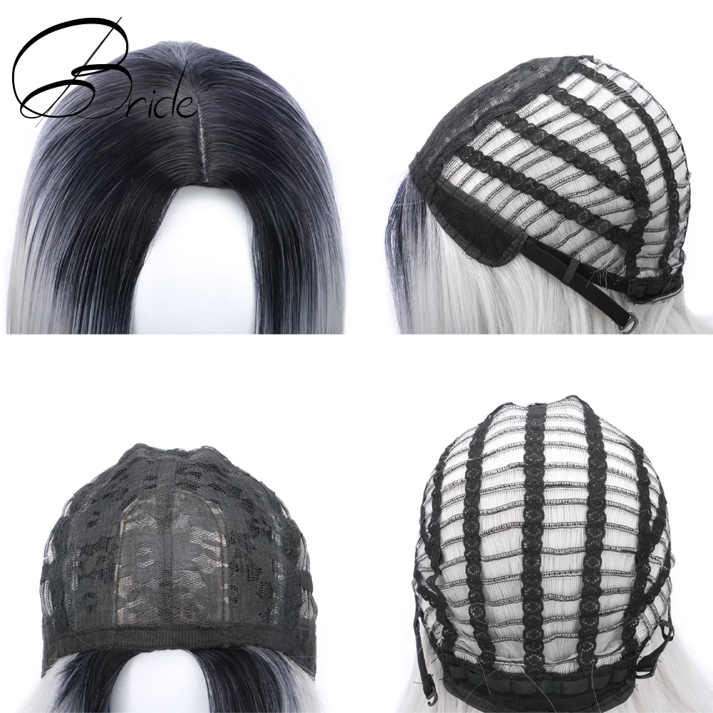 Короткие прямые парики для невесты зеленые женщин из синтетического волокна