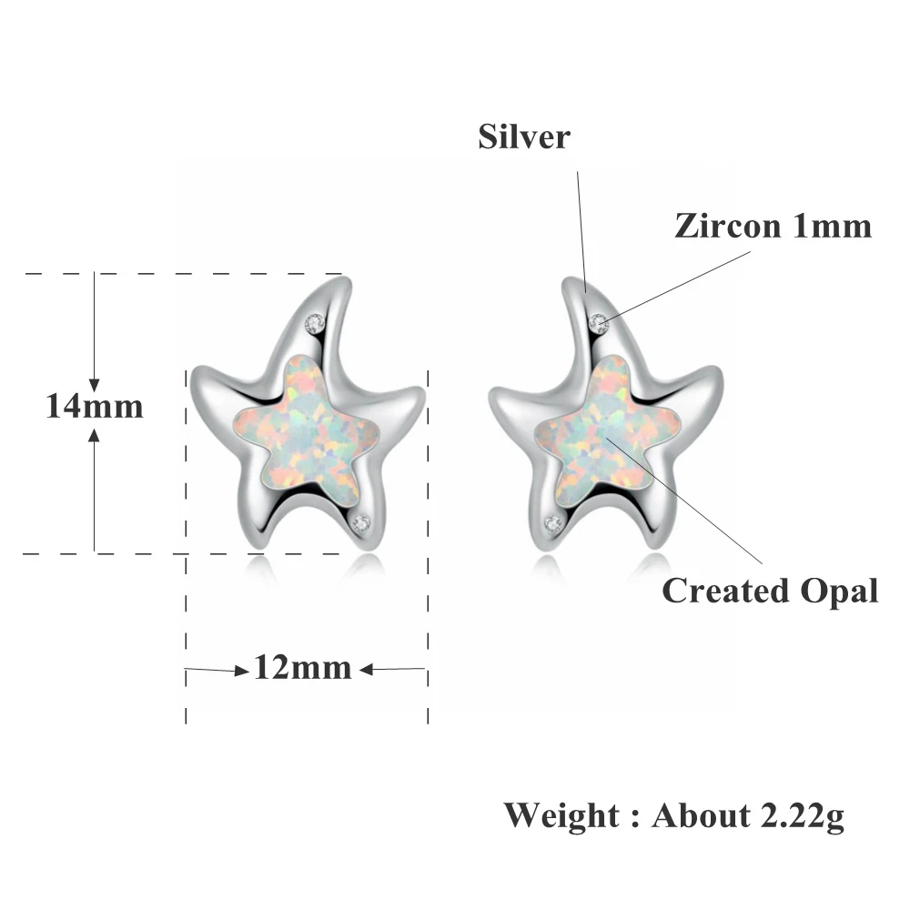 Женские серьги-гвоздики CiNily из стерлингового серебра 925 пробы с белым огненным