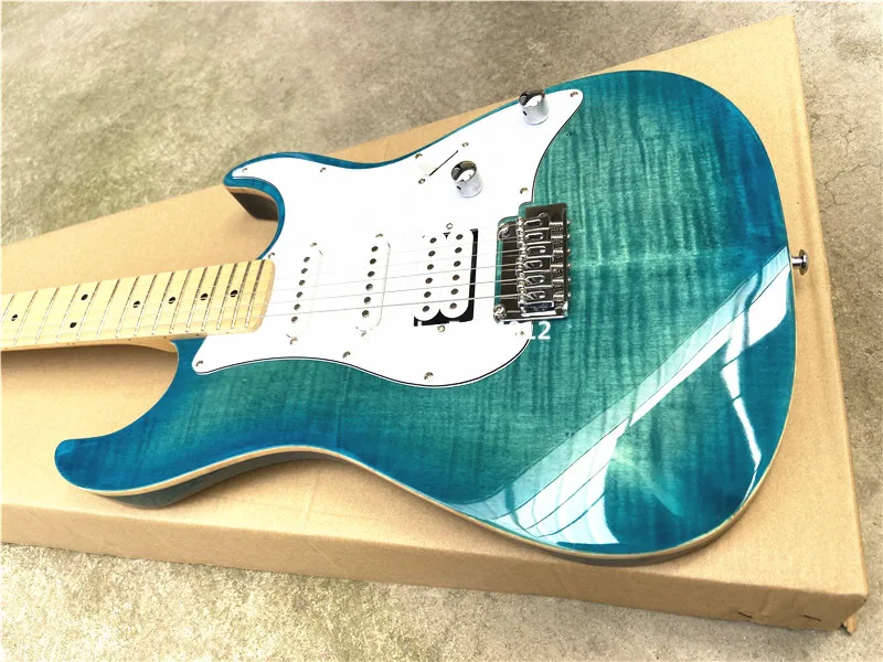 Электрическая гитара с принтом голубого тигра небольшой двойной мост-качалка