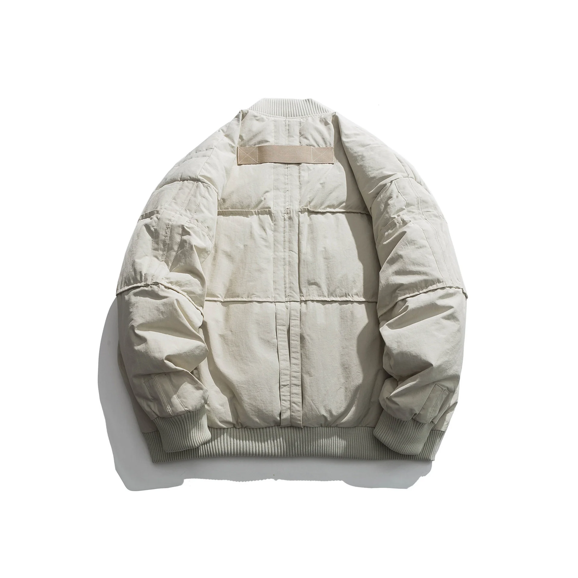 Летная куртка в стиле Харадзюку на белом утином пуху Мужская брендовая простая