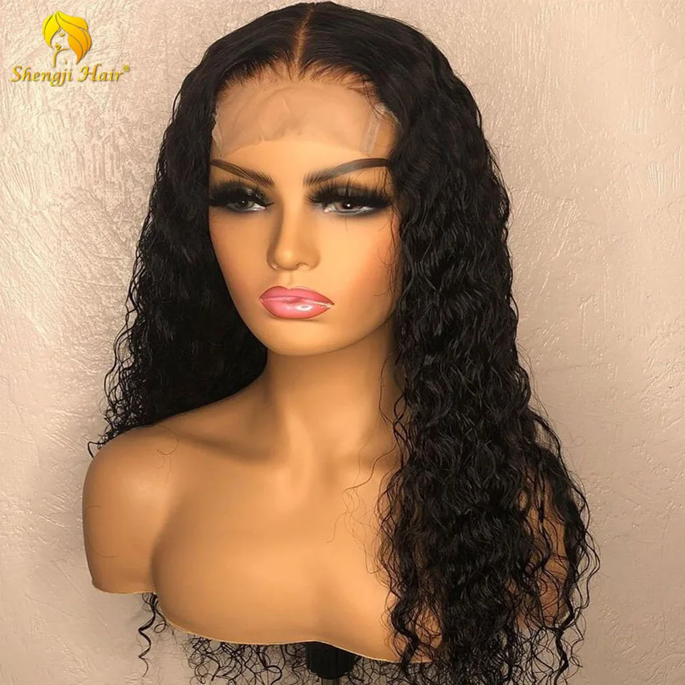 

Curly 360 Lace Frontal Wig Brazilian Remy Lace Front Human Hair Wigs For Black Women Pre Plucked Hairline With Baby Hair SHENGJI