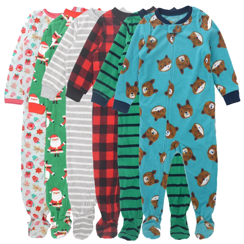 Children carte boys and girls fleece Siamese climbing clothing with foot warm pajamas baby leotard Romper bag fart long climb|cartes boys|rompers