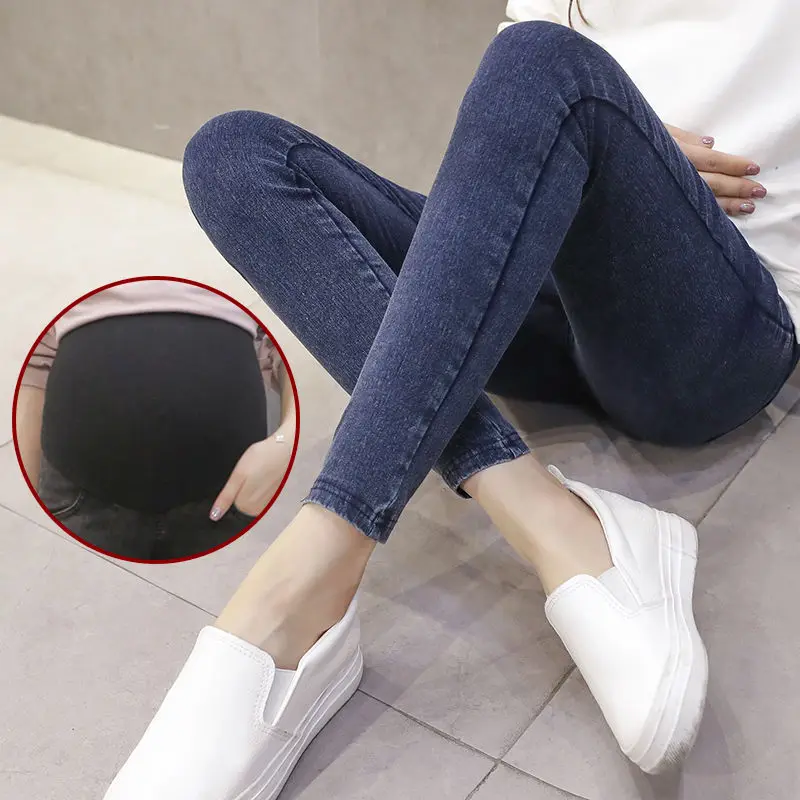 Джинсы для беременных женщин весна-осень Леггинсы высокая эластичность уход за