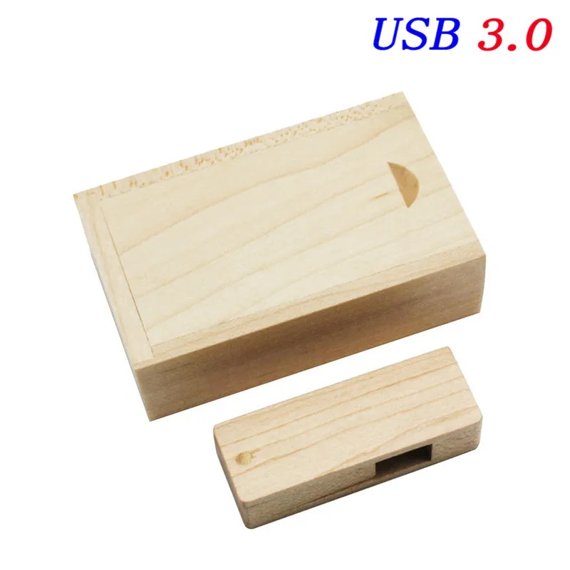 JASTER USB 3,0 Натуральные Деревянные USB+ упаковочная коробка USB флеш-накопитель деревянная Флешка 4G 8GB 16GB 32GB u диск фотографии свадебные подарки - Цвет: Maple wood