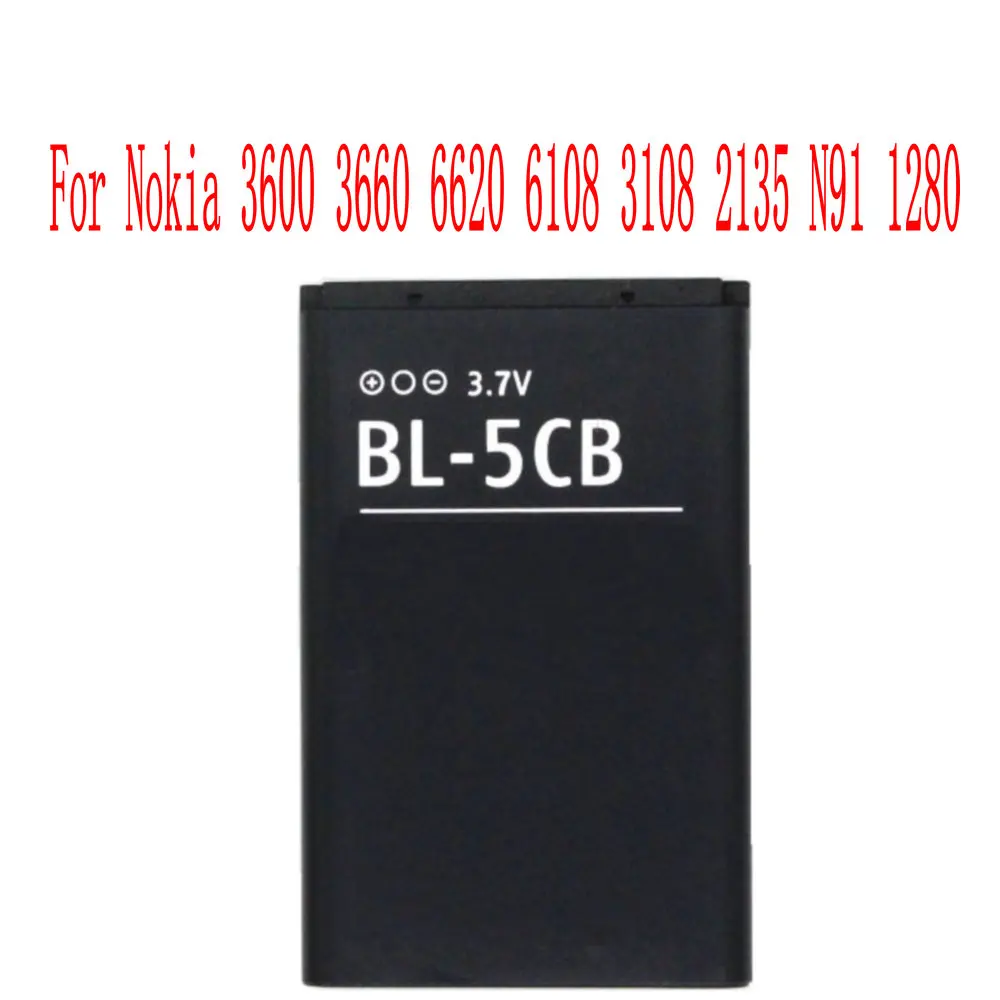 

Brand New 800mAh BL-5CB Battery For Nokia 3600 3660 6620 6108 3108 2135 N91 1280 Cell Phone