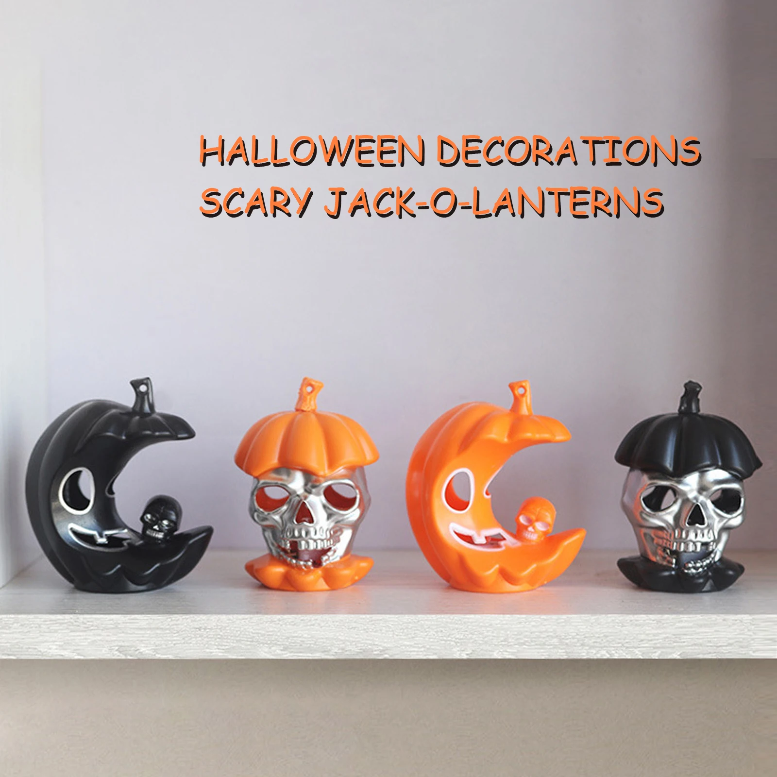 

Halloween Candle Light Props Scary Skull Light Glowing Pumpkin Lantern Decorative Lights Ghost Festival Decoration