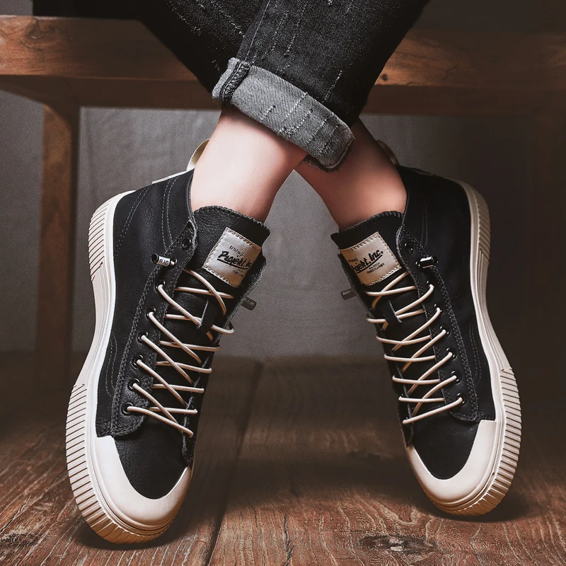 Уличные туфли Мужские высокие кроссовки zapatillas hombre Новая однотонная мужская