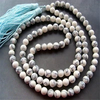 8mm white howlite turquoisite beads necklace 108 energy monk ruyi hot lucky chakas diy meditation bless elegant buddhism