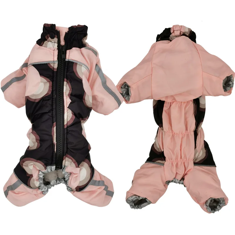 Pink For Girl Use Зимняя одежда для маленьких собак, теплый флисовый комбинезон для щенков, светоотражающая куртка для питомца на молнии, одежда для чихуахуа, йоркца - Цвет: Pink For Girl Use