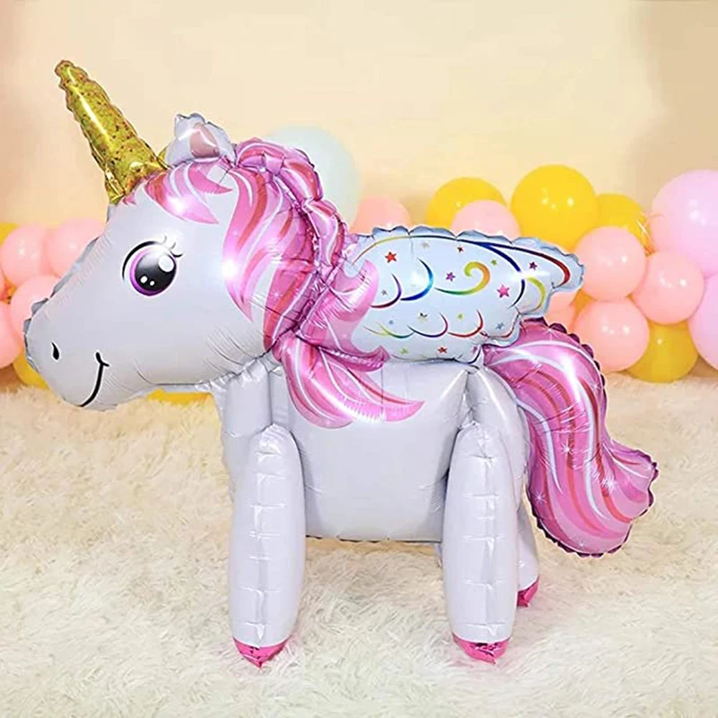 3D Pink Unicorn Balloon Rainbow Foil Balloons DIY Birthday Party Decorations Baby Shower Decor Kids Toys | Дом и сад