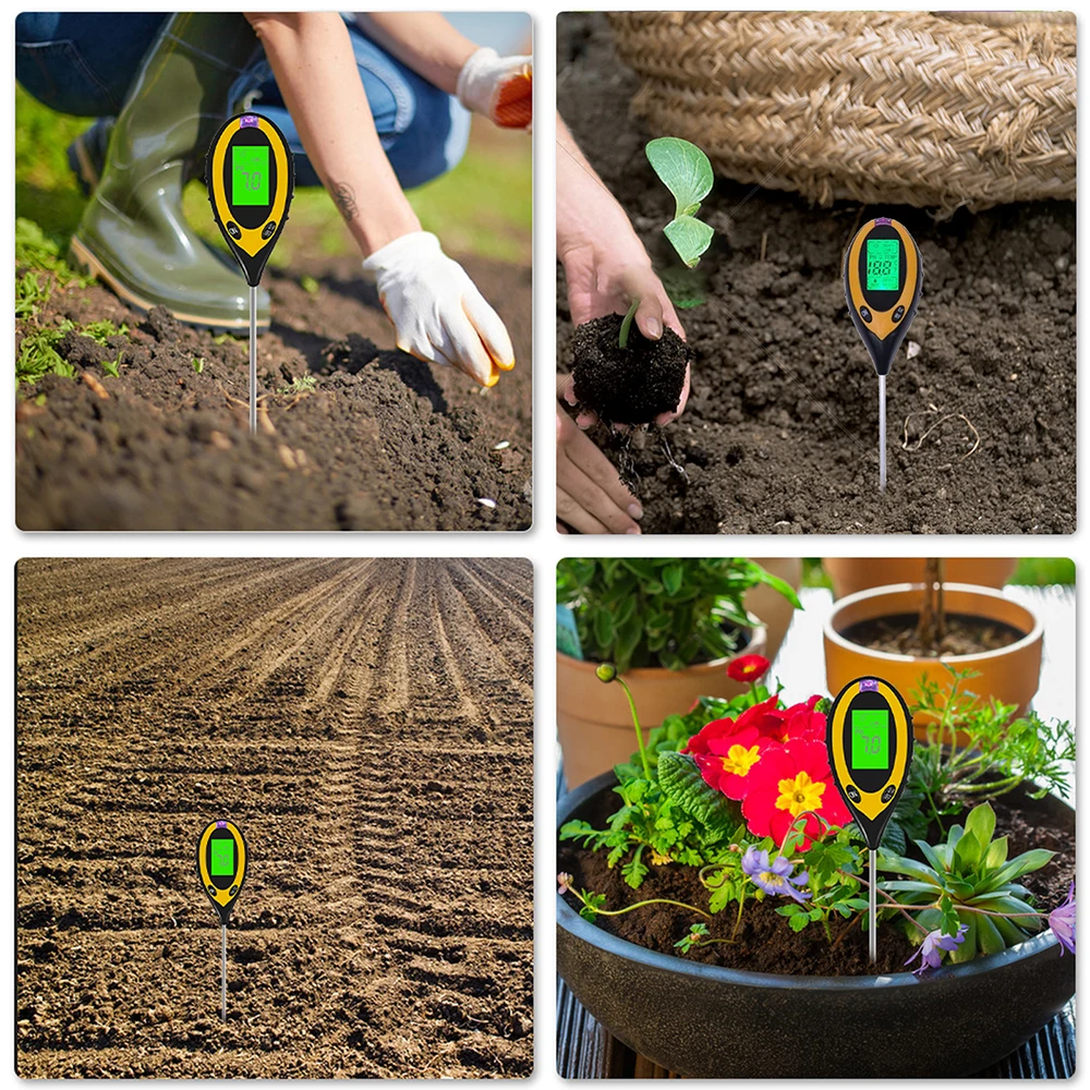 

Soil pH Tester, 3/4/5 in 1 PH Light Moisture Acidity Tester Soil Tester Moisture Meter Plant Soil Tester Kit PH Monitor Detector