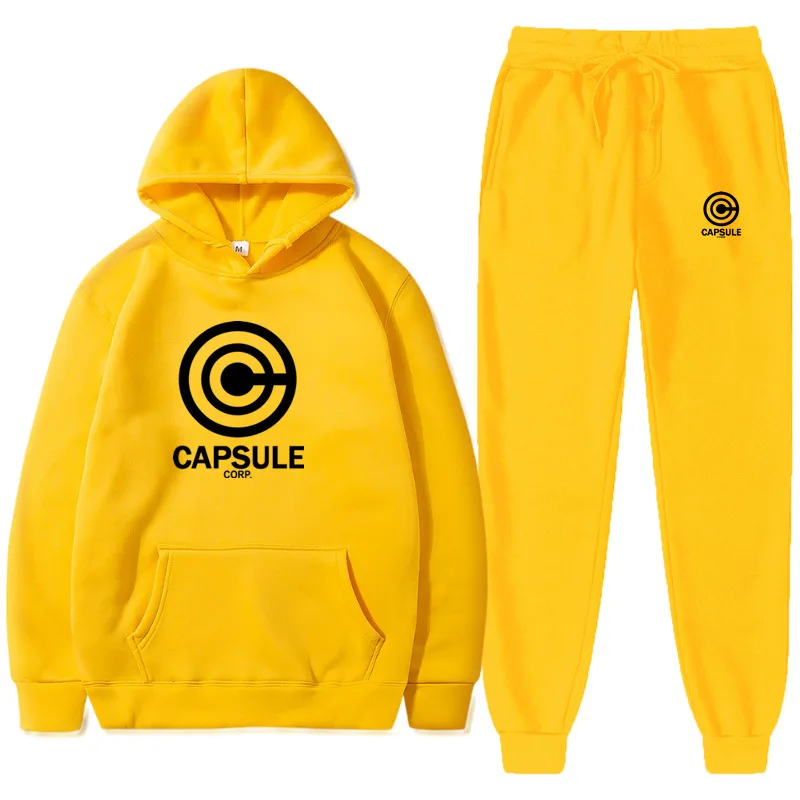 

Men's Tracksuit Men Sets Unisex Capsule Letters Printed Hoodie And Pants Capsule Corp Sportswear