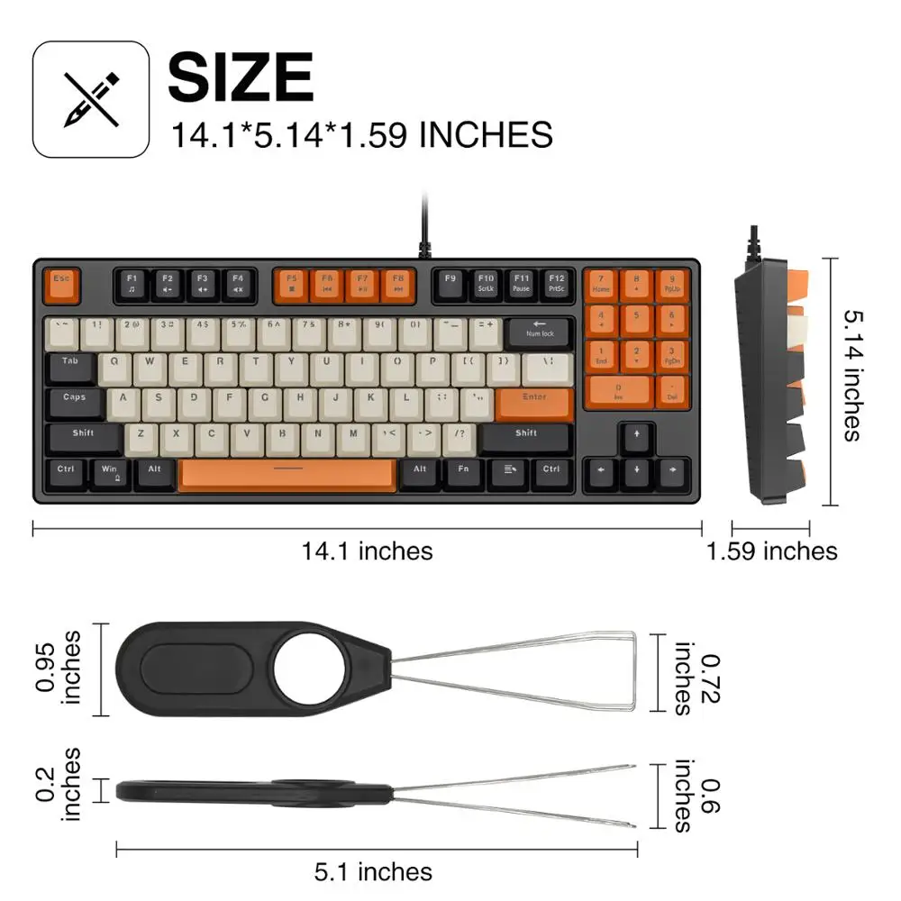 Havit игровая механическая клавиатура красный переключатель с PBT ABS Keycaps для ПК