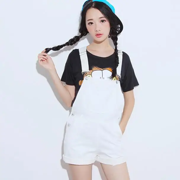 Женский джинсовый комбинезон с шортами розовый/белый/черный весна-лето 2019 |