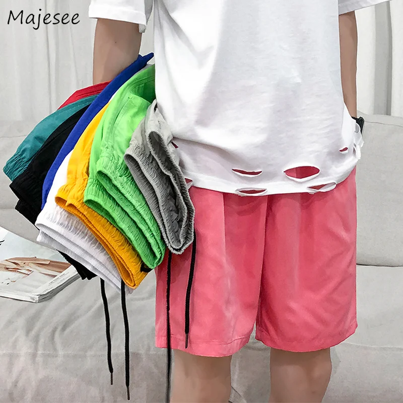 

Men Board Shorts Solid Drawstring Simple Fashion Loose Leisure Running Beach Quick Dry Chic Cozy Plus Size M-5XL Breathable Male