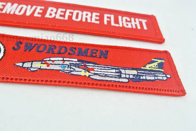 VF-32 мечей remove Before Flight брелоки с вышивкой Мужская Авиации Теги ключ-брелок
