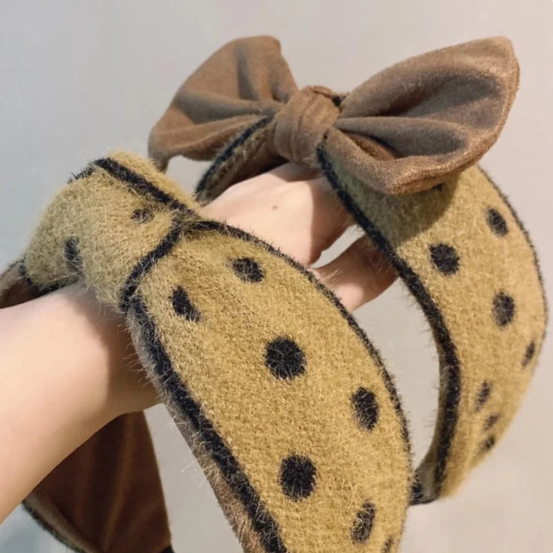 

Korean Style Bow Leopard Print Wide Hair Band Headwear Girl Creative Knotted Cross Headband for Women Fashion Hair Accessories