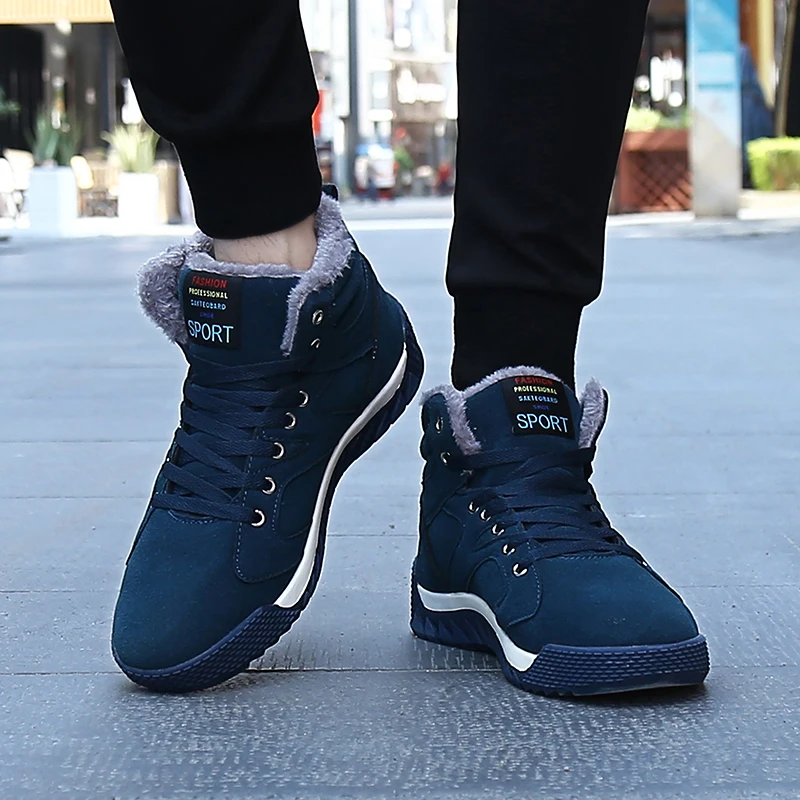 Зимняя мужская обувь теплые плюшевые зимние ботинки мужские уличные военные