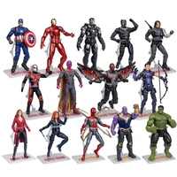 marvel avengers hero 17cm action figure avatar iron man spider man thanos anime collect decoration movable deformable doll toy