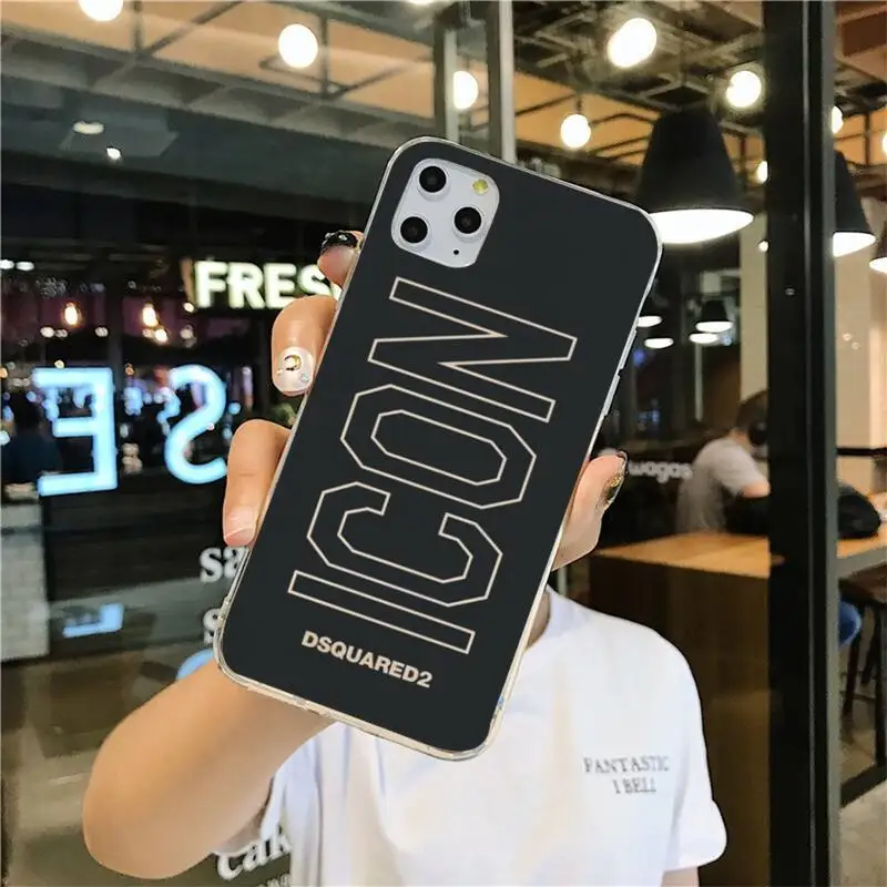 

HPCHCJHM Brand Maple leaf DSQUARED2 DSQ2 Phone Case for iphone 12 pro max mini 11 pro XS MAX 8 7 6 6S Plus X 5S SE 2020 XR cover